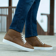 Marty High Top Burnt Copper Pullup Leather Sneakers by Dash Racegear - men Leather Shoes view 8