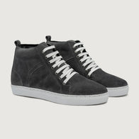 Marty High Top Grey Suede Leather Sneakers by Dash Racegear - men Leather Shoes view 1