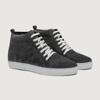 Marty High Top Grey Suede Leather Sneakers by Dash Racegear - men Leather Shoes view 1