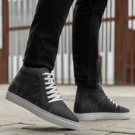 Marty High Top Grey Suede Leather Sneakers by Dash Racegear - men Leather Shoes view 8