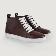 Marty High Top Maroon Leather Sneakers by Dash Racegear - men Leather Shoes view 6