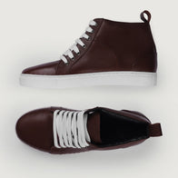 Marty High Top Maroon Leather Sneakers by Dash Racegear - men Leather Shoes view 8