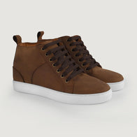 Marty High Top Pull-up Brown Leather Sneakers by Dash Racegear - men Leather Shoes view 5