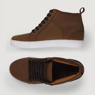 Marty High Top Pull-up Brown Leather Sneakers by Dash Racegear - men Leather Shoes view 7