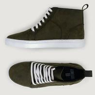 Marty High Top Olive Pullup Leather Sneakers by Dash Racegear - men Leather Shoes view 4