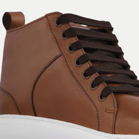Marty High Top Tan Leather Sneakers by Dash Racegear - men Leather Shoes view 4