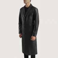 Mateo Black Leather Single Breasted Coat by Dash Racegear - men Jacket view 2