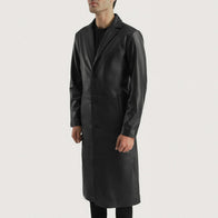 Mateo Black Leather Single Breasted Coat by Dash Racegear - men Jacket view 2