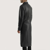 Mateo Black Leather Single Breasted Coat by Dash Racegear - men Jacket view 5