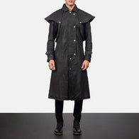 Maverick Black Leather Duster by Dash Racegear - men Jacket view 1