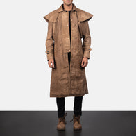 Maverick Brown Leather Duster by Dash Racegear - men Jacket view 1