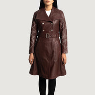 Missoni Maroon Leather Trench Coat by Dash Racegear - women Jacket view 1
