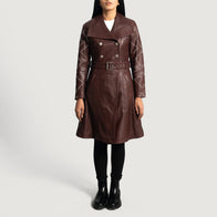 Missoni Maroon Leather Trench Coat by Dash Racegear - women Jacket view 2