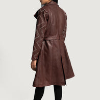 Missoni Maroon Leather Trench Coat by Dash Racegear - women Jacket view 6