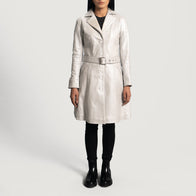Moonlight Silver Leather Trench Coat by Dash Racegear - women Jacket view 4