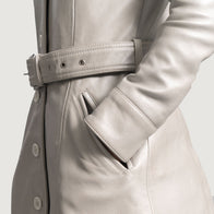 Moonlight Silver Leather Trench Coat by Dash Racegear - women Jacket view 6