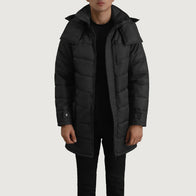 Moore Black Hooded Parka by Dash Racegear - men Jacket view 1