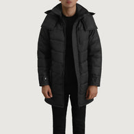 Moore Black Hooded Parka by Dash Racegear - men Jacket view 1