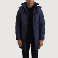 Moore Blue Hooded Parka by Dash Racegear - men Jacket view 1
