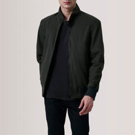 Morrison Olive Canvas Bomber Jacket by Dash Racegear - men Jacket view 1