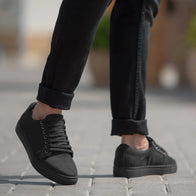 Murphy Low Top Black Nubuck Sneakers by Dash Racegear - men Leather Shoes view 2