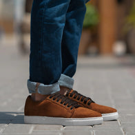 Murphy Low Top Brown Suede Sneakers by Dash Racegear - men Leather Shoes view 1