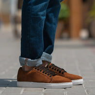 Murphy Low Top Brown Suede Sneakers by Dash Racegear - men Leather Shoes view 1