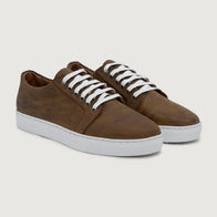 Murphy Low Top Burnt Copper Pullup Leather Sneakers by Dash Racegear - men Leather Shoes view 1