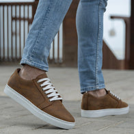 Murphy Low Top Burnt Copper Pullup Leather Sneakers by Dash Racegear - men Leather Shoes view 8