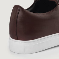 Murphy Low Top Maroon Leather Sneakers by Dash Racegear - men Leather Shoes view 9