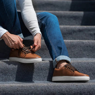 Murphy Low Top Tan Leather Sneakers by Dash Racegear - men Leather Shoes view 4