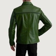 Mystical Green Leather Jacket by Dash Racegear - men Jacket view 6