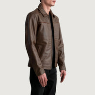 Mystical Pullup Brown Leather Jacket by Dash Racegear - men Jacket view 2