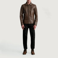 Mystical Pullup Brown Leather Jacket by Dash Racegear - men Jacket view 4