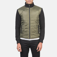 Nashville Quilted Green Windbreaker Jacket by Dash Racegear - men Jacket view 4