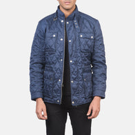 Nelson Quilted Blue Windbreaker Jacket by Dash Racegear - men Jacket view 1