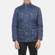 Nelson Quilted Blue Windbreaker Jacket by Dash Racegear - men Jacket view 3