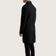 Petrillo Black Wool Single Breasted Coat by Dash Racegear - men Jacket view 5
