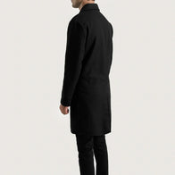 Petrillo Black Wool Single Breasted Coat by Dash Racegear - men Jacket view 5