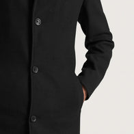 Petrillo Black Wool Single Breasted Coat by Dash Racegear - men Jacket view 6