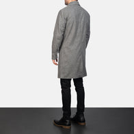Petrillo Grey Wool Single Breasted Coat by Dash Racegear - men Jacket view 5