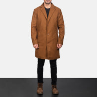 Petrillo Khaki Wool Single Breasted Coat by Dash Racegear - men Jacket view 1