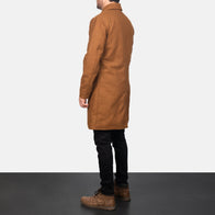 Petrillo Khaki Wool Single Breasted Coat by Dash Racegear - men Jacket view 5