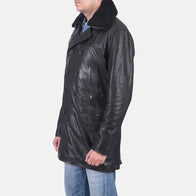 Pierce Shearling Black Leather Jacket by Dash Racegear - men Jacket view 6