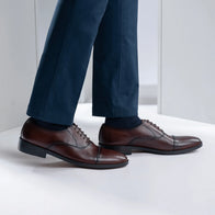 Professor Oxford Burnished Brown Leather Shoes by Dash Racegear - men Leather Shoes view 9