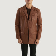 Ray Cutler Brown Leather Blazer by Dash Racegear - men Jacket view 1