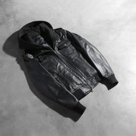 Roslyn Black Hooded Leather Bomber Jacket by Dash Racegear - women Jacket view 7