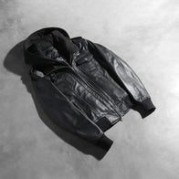 Roslyn Black Hooded Leather Bomber Jacket by Dash Racegear - women Jacket view 7