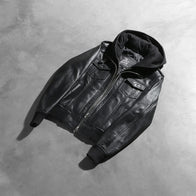 Roslyn Black Hooded Leather Bomber Jacket by Dash Racegear - women Jacket view 8