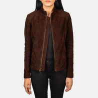 Rumella Mocha Suede Biker Jacket by Dash Racegear - women Jacket view 1